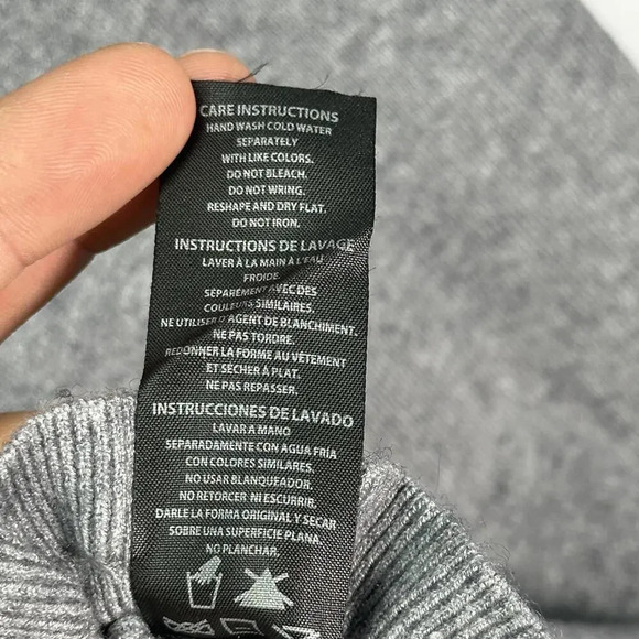 Buffalo Gray Ruffled Mock Neck Minimal Sweater Small - Picture 3 of 5